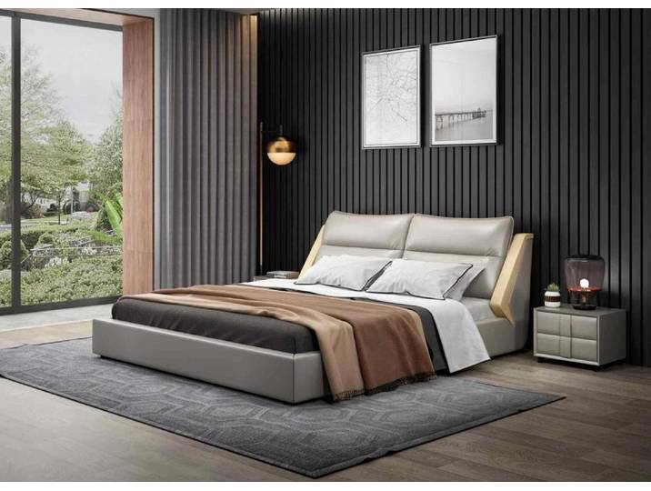 Xlmoebel Polsterbett Luxus Holzbett im eleganten Design für erholsame Nächte (1-tlg., Bett), Hergestellt in Europa