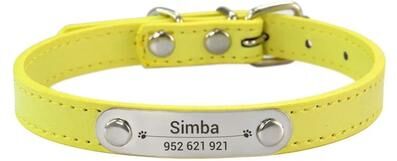 Uplifted Finds Heritage Elite Personalized Vegan Leather Collar yellow l