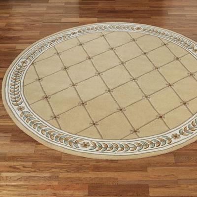 Touch of Class "Fleurette Round Rug 7'6"" Round, 7'6"" Round, Gold"
