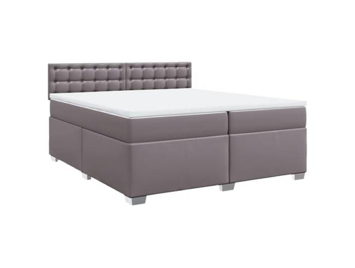 vidaXL Boxspringbett mit Matratze Grau 200x200 cm Kunstleder