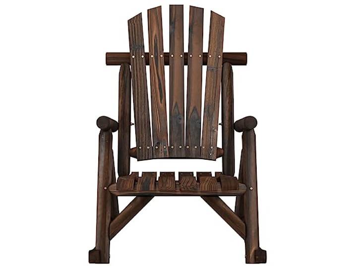 KTHLBRH Schaukelstuhl für den Garten, 69 x 96 x 101 cm, Massivholz, Fichte Design Adirondack, inklusive Armlehnen, Kapazität 110 kg, für den Außenbereich