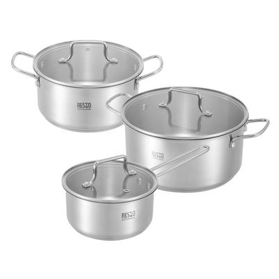 Topf-Set RESTO KITCHENWARE "GINAN im Geschenkkarton, spülmaschinengeeignet", silberfarben, Töpfe, für alle Herdarten geeignet, auch Induktion