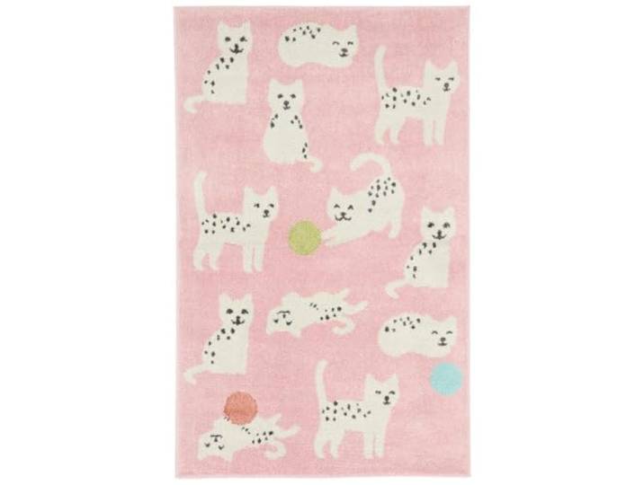 RugVista Lo Friends Kinderteppich, 100 x 160 cm, Rosa/Multi Moderne, Kinder, Rechteckig, Niedriger Stapel, Nur Handwäsche, Oeko-Tex 100, Ohne gefährliche Chemikalien, Kinderzimmer