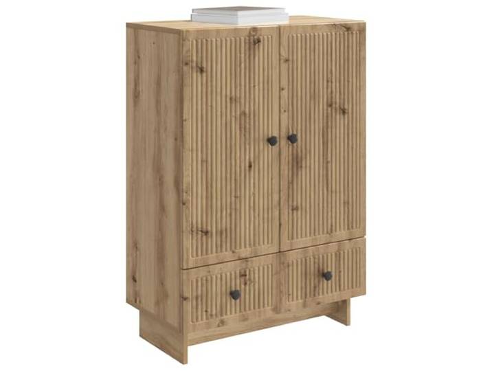 KTHLBRH Sideboard Eiche Handwerk 66 x 34,5 x 95 cm Technisches Holz, 2 Schubladen, 2 Türen, 1 Einlegeboden, 60 kg Tragkraft, einfache Montage