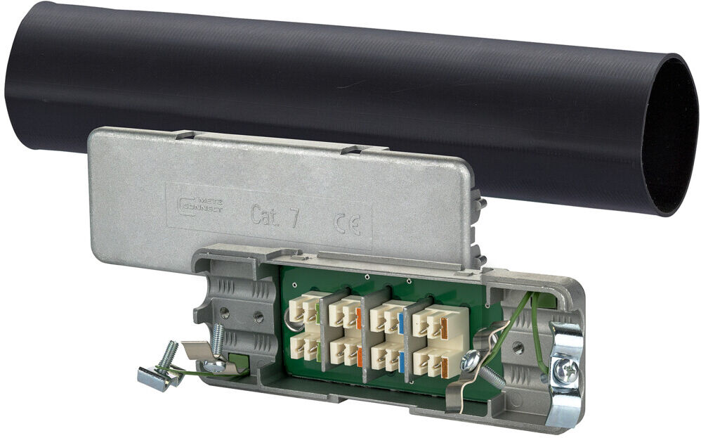 Metz BTR NETCOM 130863-01-E Kabelverbinder Cat7, IP67 für wasserdichte Verbindung von Netzwerkkabeln, 130863-01-E)