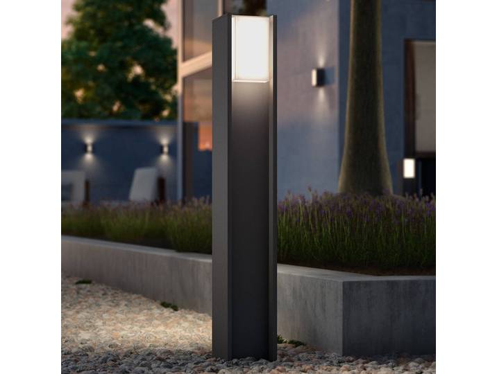 Philips Hue Turaco LED-Wegeleuchte, grau, steuerbar, smart Turaco, dimmbar, schwarz, Aluminium, Modern, Smart Home Wegbeleuchtung Garten