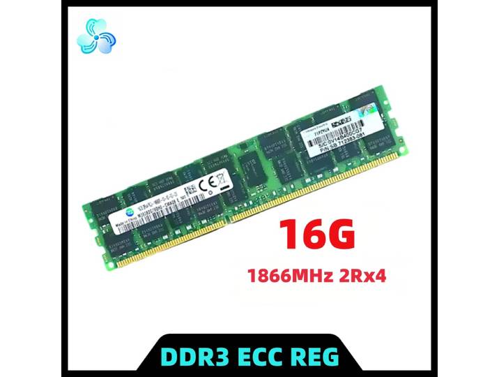 Mémoire serveur 16 Go DDR3 1866 MHz ECC REG 2Rx4 PC3-14900R 1,5 V, registre RDIMM RAM pour carte mère X58 X79