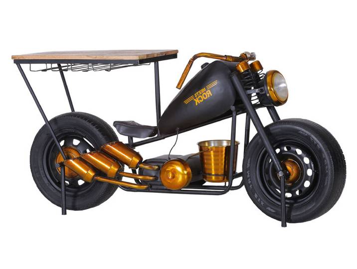 Bar RIDE 175 x 74 cm goldfarbig/schwarz