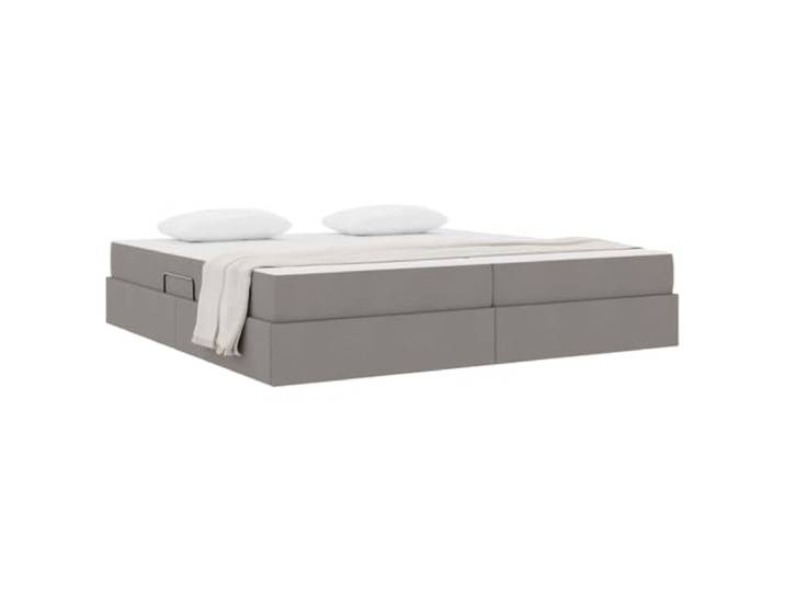 KTHLBRH Boxspringbett 200 x 200 cm mit Matratze Taupe Hydraulisches Heben, Metallgestell, großer Raum, modernes Design