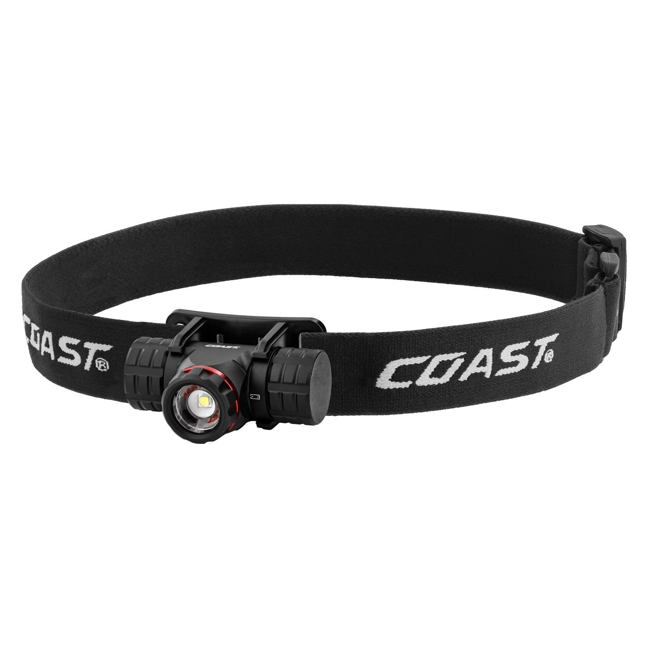 Coast XPH25R Wiederaufladbare Stirnlampe (410 lumen) mit Batterieanzeige - im Blisterpack - Vending Pack (410 lm) (COAST)