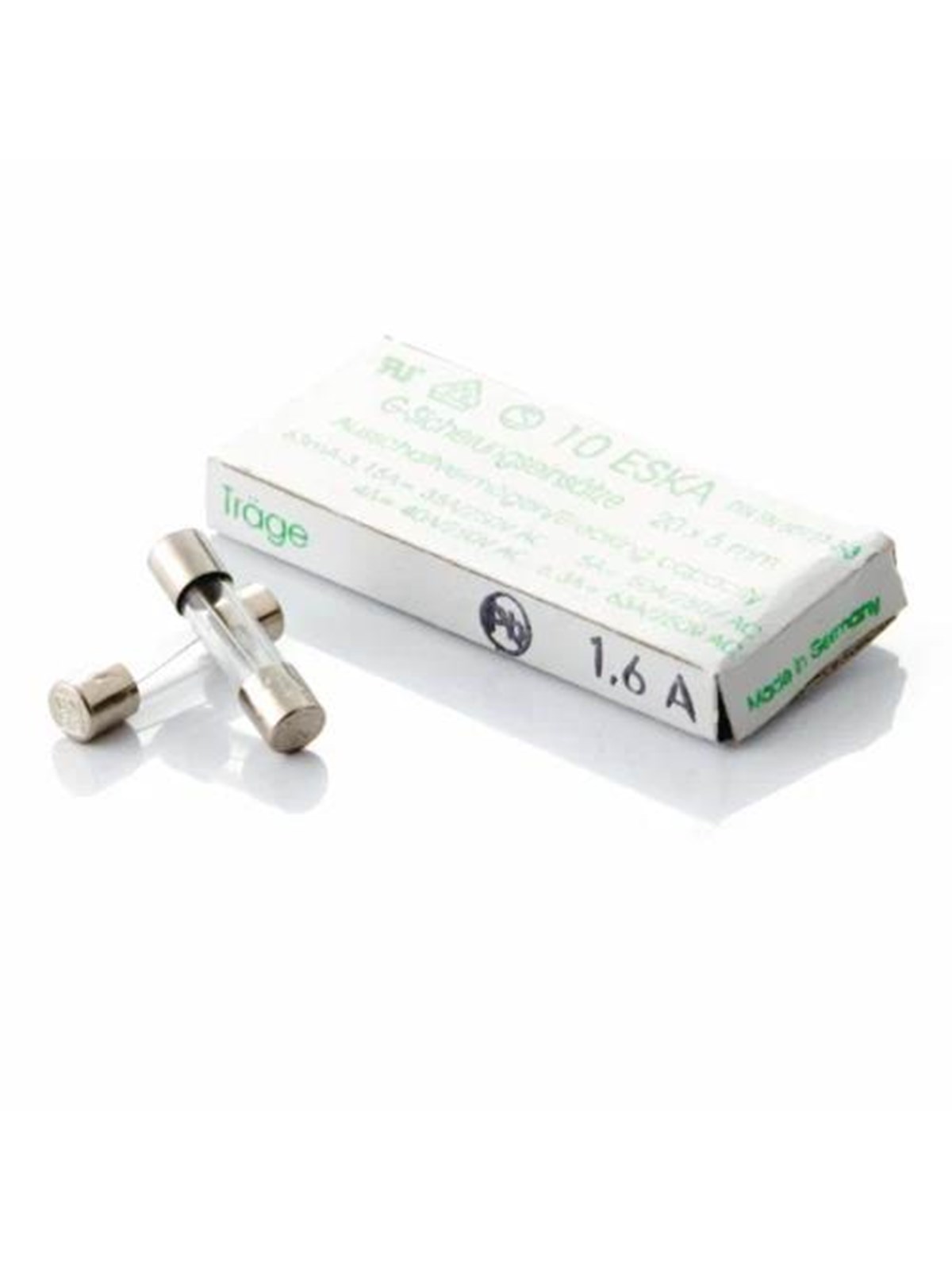 Nordic Quality Glass Fuse Slow 1.6A - 10 Pack