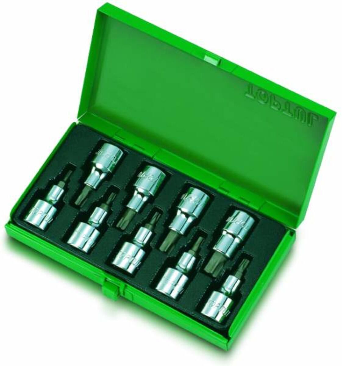 TORX-Stecknusssatz TOPTUL 1/2 zoll 9Stk (T20 T25 T27 T30 T40 T45 T50 T55 T60)