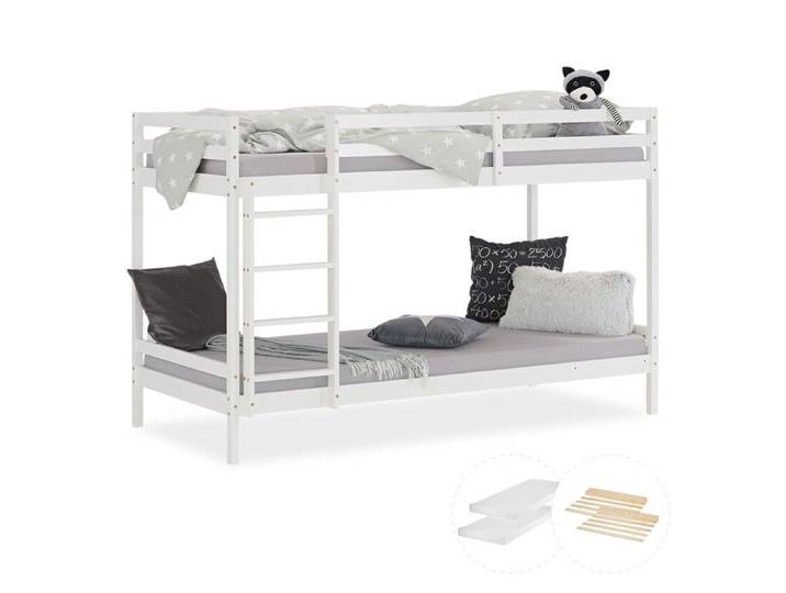 Lit superposé avec matelas Lit superposé double 90 x 200 cm Lit mezzanine Lit superposé Lit d'enfant
