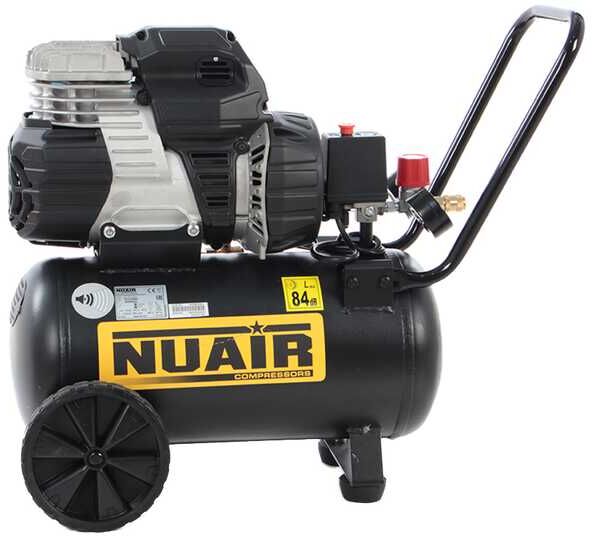 Nuair Sil Air 244/24 - Compressore aria elettrico monofase silenziato, oil-less  - Motore 1.5 HP - 24 lt