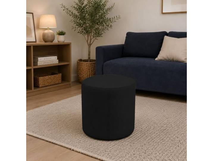 Talamo Italia - Pouf Abate, Mehrzwecksessel, Sitzsack, Hockerhocker, Made in Italy, 40x40 h42 cm, Schwarz