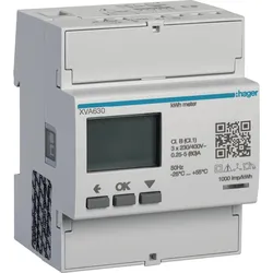 Hager, Energiemessgerät, REG-Energiezähler 3LN direkt 80A Multitarif optisch Modbus 4TE D0