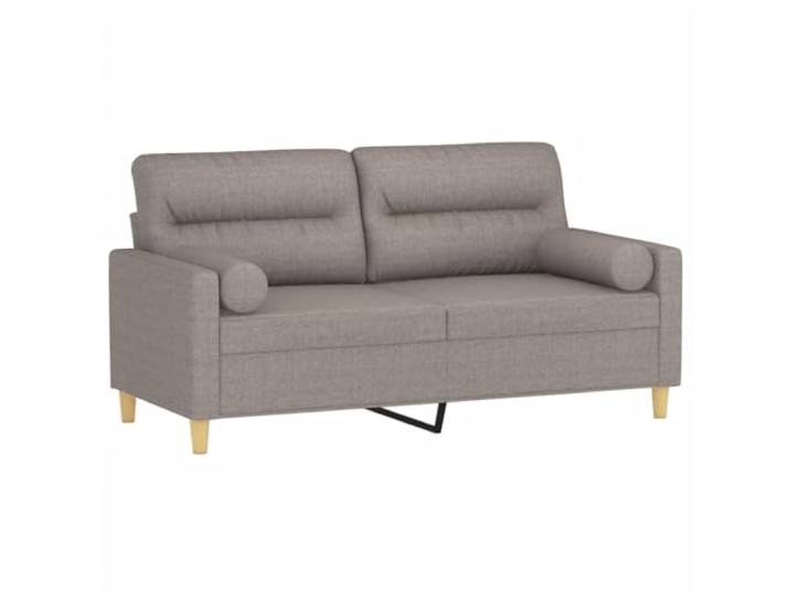 KTHLBRH 2-Sitzer-Sofa, Taupe, 140 cm, mit Kissen Metallrahmen, atmungsaktiver Stoff, abnehmbare Bezüge, Schaumstoff, Belastung 110 kg