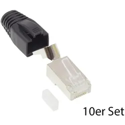 Good Connections GC N0094 RJ-45 Stecker Cat.6A 10er Set schwarz (Netzwerkkabel Stecker), Zubehör Netzwerk