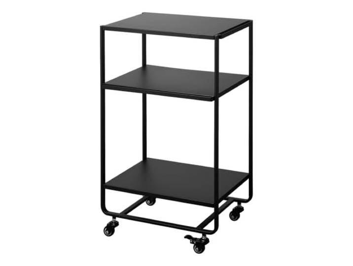 Yamazaki 4919 TOWER Chariot à 3 niveaux avec poignée\, noir\, Acier\, minimaliste\, 38 x 49 x 81.5 c m