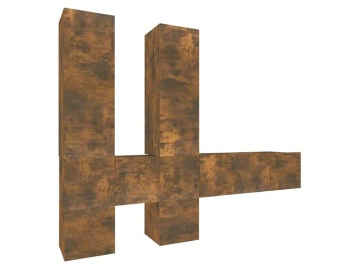 HFXHIJXQ 7-TLG. TV Schrank Set Wandmontage Räuchereiche Holzwerkstoff Platzsparende Lowboard Kombination fürs Wohnzimmer mit 7 Elementen für Flexibilität und reichlich Stauraum.