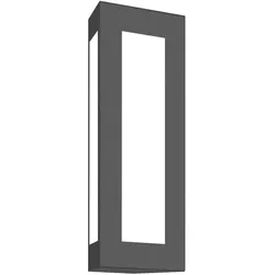 CMD Creative Metalldesign Außenwandleuchte TRAPEZ, IP44, 40 x 16cm, 1-fach, E27, Edelstahl / Opalglas, anthrazit CMD-21