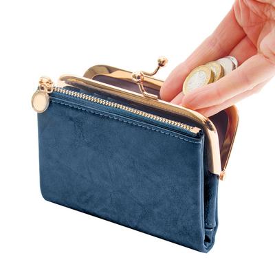 Geldbörse in Leder-Look mit RFID-Schutz blau