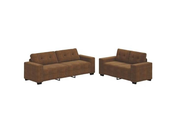 Makastle Sofa Couch 2er Set Braun Stoff