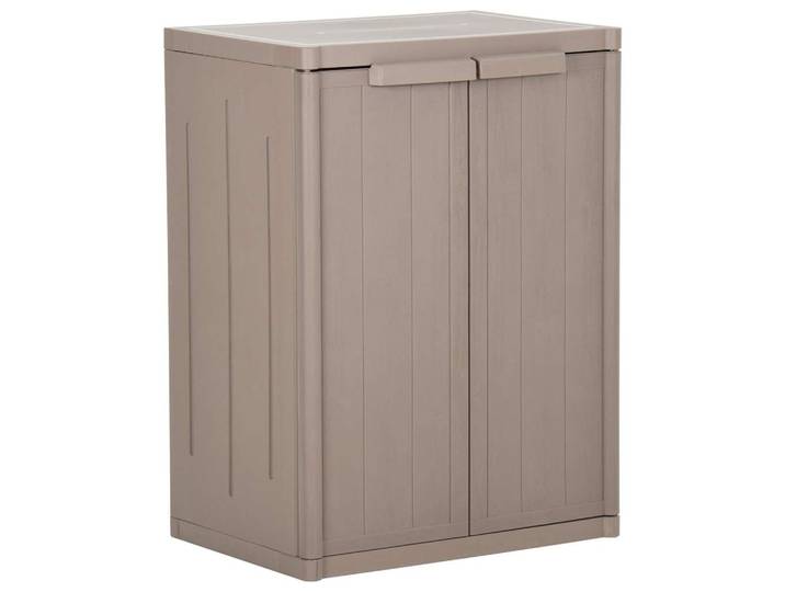 vidaXL Gartenschrank Braun 65x45x88 cm PP Holz-Optik