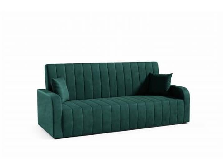 LIKMA Flaschengrün Vielseitiges 3-Sitzer 214 cm Sofa mit Schlaffunktion und Bettkasten Otto - Velvet Schlafcouch - Moderne Wohnzimmer Couch - Sofa mit Bettfunktion - Schlafsofa, Stoff: Trinity 38