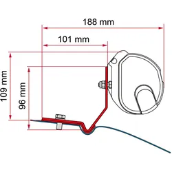 Fiamma Kit VW Caddy Maxi Markisenadapter für Markise F35 / F35pro Deep Black