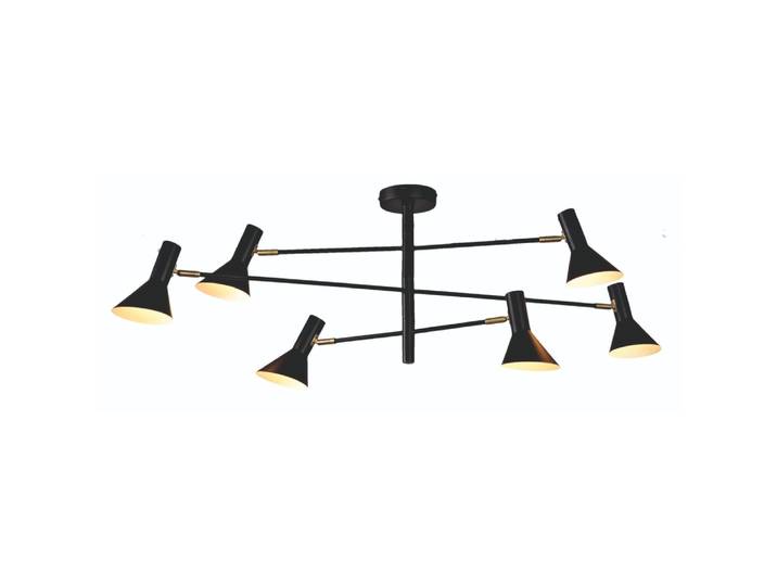 Plafonnier noir 6 lumières