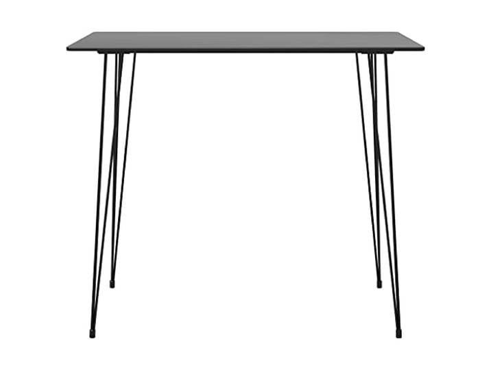 KGHERMDF Bartisch Schwarz 120x60x105 cm MDF-Platte, Metallbeine, Pflegeleicht, Einfacher Aufbau, Für Küche und Essbereich