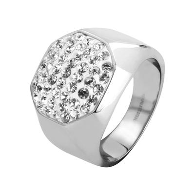 Fingerring AKZENT "Artura, silberfarbig, langlebig" Gr. 68, silber (silberfarbig), Fingerringe, Damen, 68, Edelstahl, Fingerring