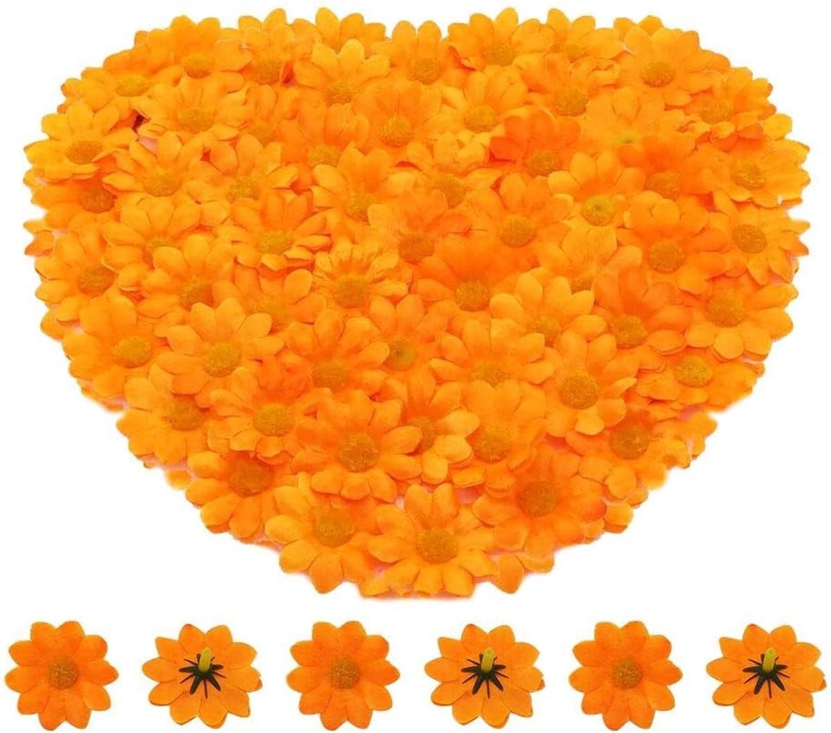 SnelShoppen Kunstmatige Gerbera Bloemenhoofden 100 Stuks - Oranje