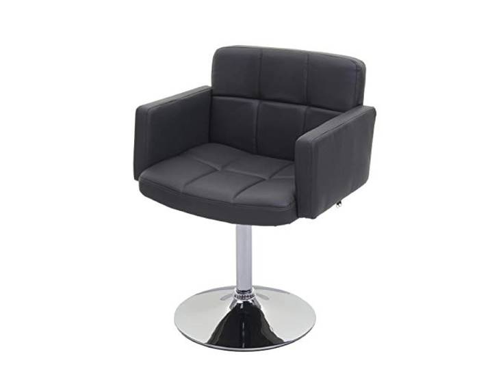 Mendler Esszimmerstuhl Orlando, Kunstleder Chrom - grau Küchenstuhl, Drehstuhl, Stuhl