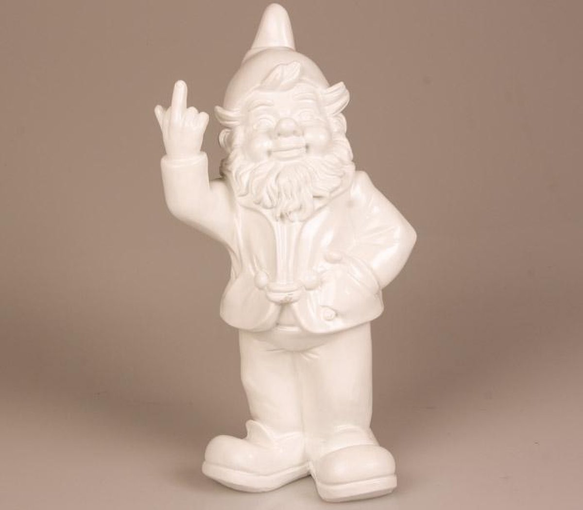 Kabouter F Ck You decoratiebeeld wit, 20 cm
