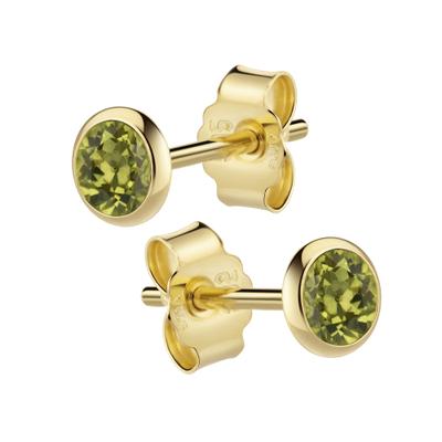 Paar Ohrstecker VIVANCE "585/- Gelbgold Peridot", gelb (gelb, grün), Ohrringe, Damen, one-size, Gold
