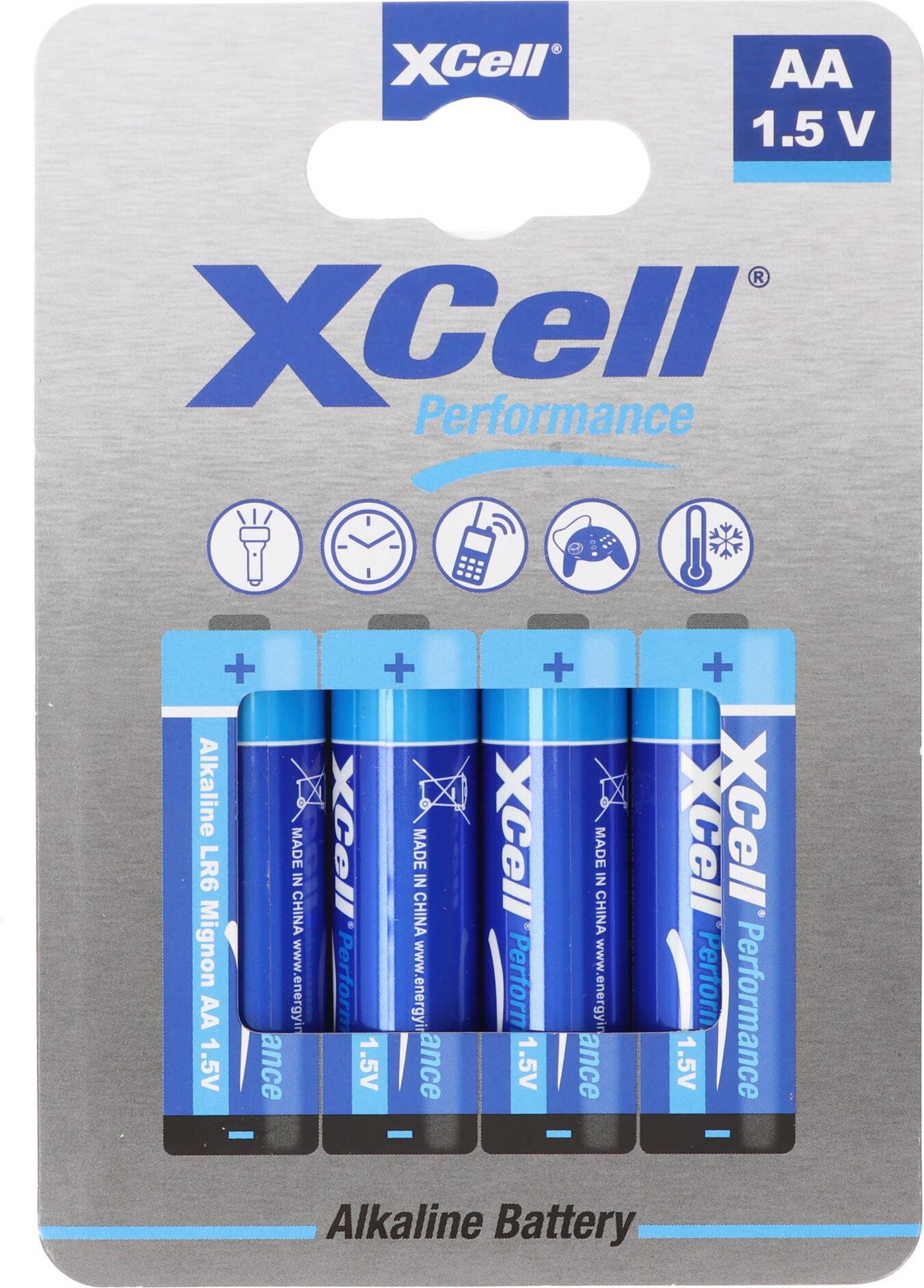 XCell Alkaline Mignon batterij AA LR6, 4 stuks