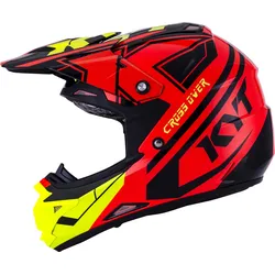 KYT Cross Over Ktime, Motocrosshelm - Neon Rot/Gelb - S