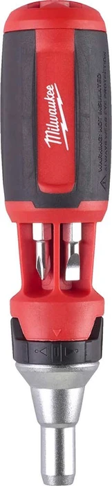 Milwaukee 4932471598 Schraubendreher, Multispitze,9 in 1, Multibit Driver, Black-Red (Schlitz) (4932471598)