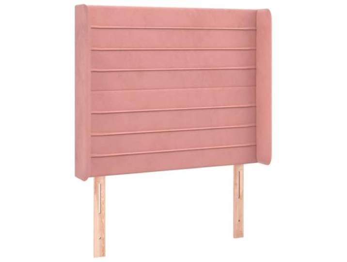Makastle Kopfteil mit Ohren Rosa Samt 93x16x118 cm Höhenverstellbar