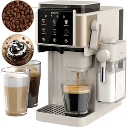 CIARRA Siebträgermaschine, Espresso Kaffeemaschine mit Mahlwerk 15 Bar, automatisches Tampen, mit Milchbehälter CBSACM-D6