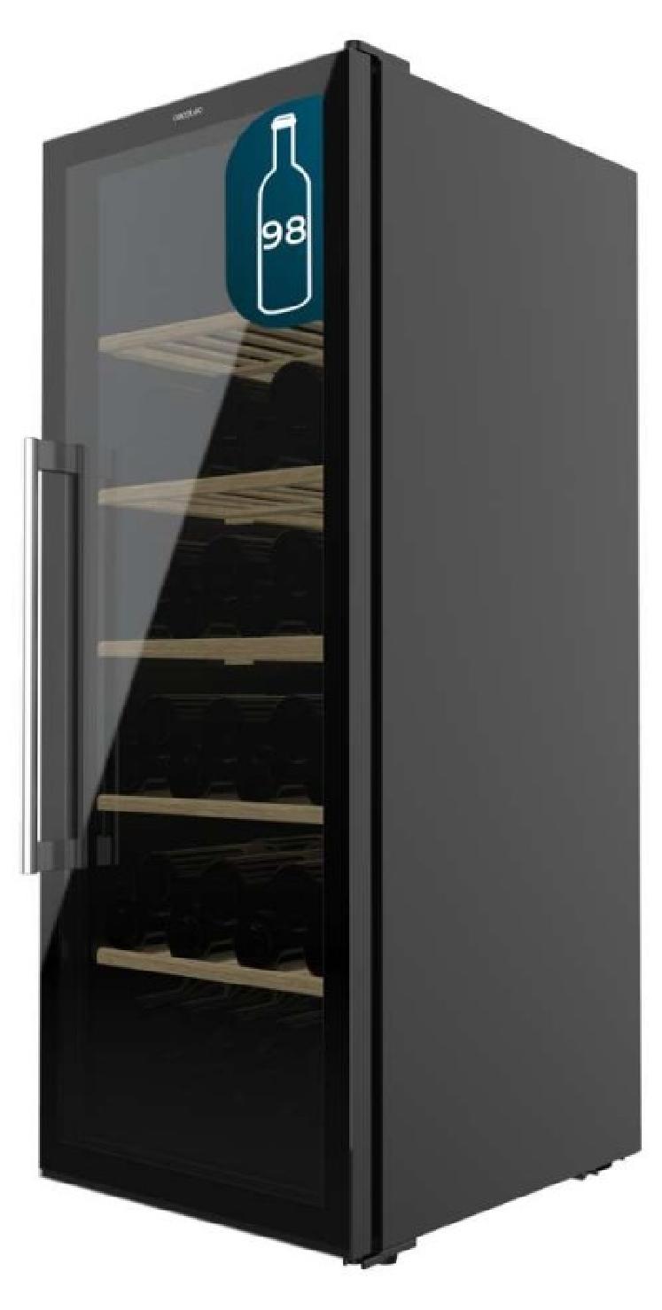 Cecotec Bolero GrandSommelier 98000, Weinkühler mit Kompressor, Freistehend, 98 Flasche(n), G, Innenbeleuchtung, Schwarz