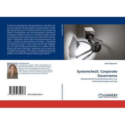 Systemcheck: Corporate Governance, Taschenbuch von Linda Kleymann, LAP LAMBERT Academic Publishing, 978-3-8383-5953-3