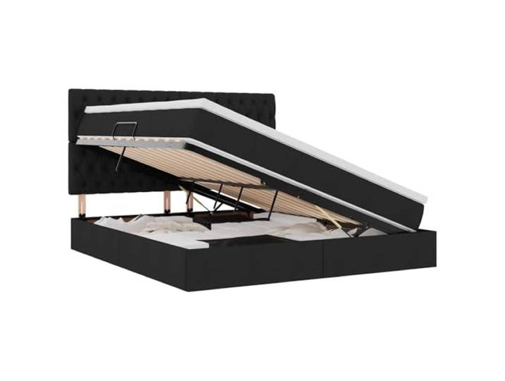 KKgypkn Hier ist der optimierte Titel gemäß Ihren Vorgaben: **Schwarz Stauraumbett 180x200 cm mit Matratze aus Polyester, seitlich geöffnetes Bett mit hydraulischem Liftsystem