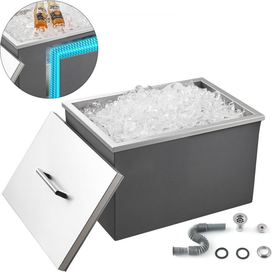 Edelstahl Einbau-Eisbox 30L - Eisbehälter und Eiskühler - 508x355x342mm - Hochwertige Kühlungslösung