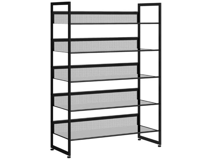 Design solide et sécurisé étagère avec espaces de rangement couleur noir idéal pour maison salon chambre décoration intérieure