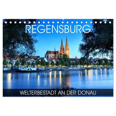 Regensburg - Welterbestadt an der Donau (Tischkalender 2027 DIN A5 quer), CALVENDO Monatskalender