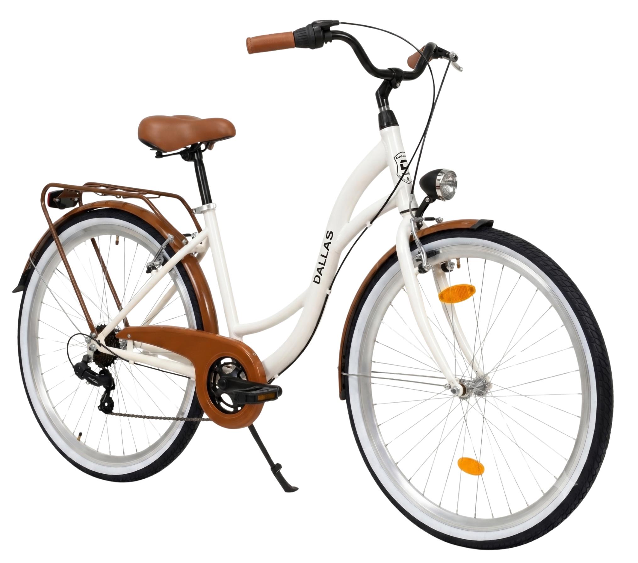 Dallas Bike Fahrrad - Damenfahrrad 28 Zoll - Shimano 7-Gang - Rahmen M 18" - Weiß-Braun