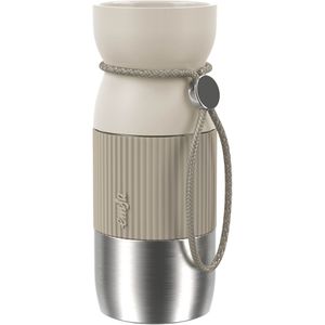 Emsa Thermobecher beYou Cup Mug N2194500, hellgrau, hält 4 h warm und 12 h kalt, Edelstahl doppelwandig, 360 ml
